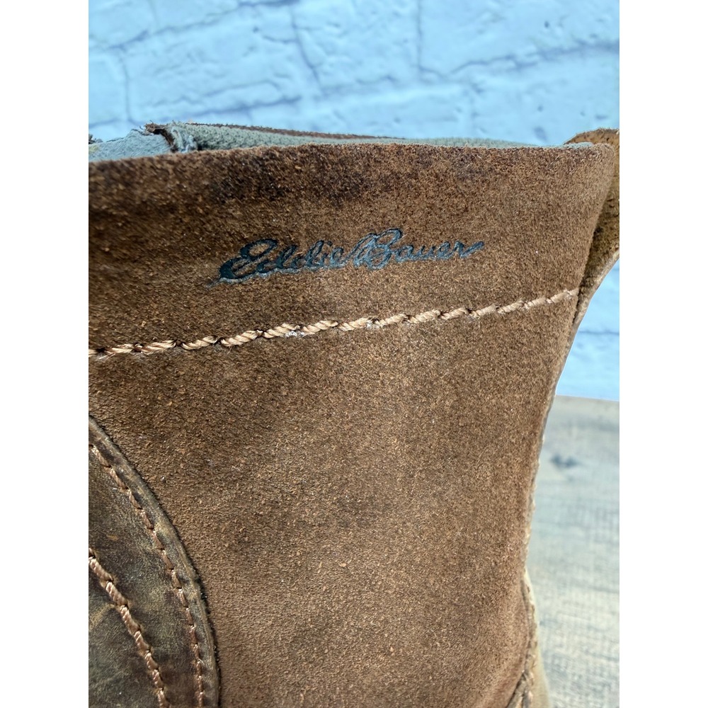 Eddie Bauer Women's Covey Leather Ankle Boots Brown Waterproof Zip‎ Moto Size 9 - Picture 4 of 15